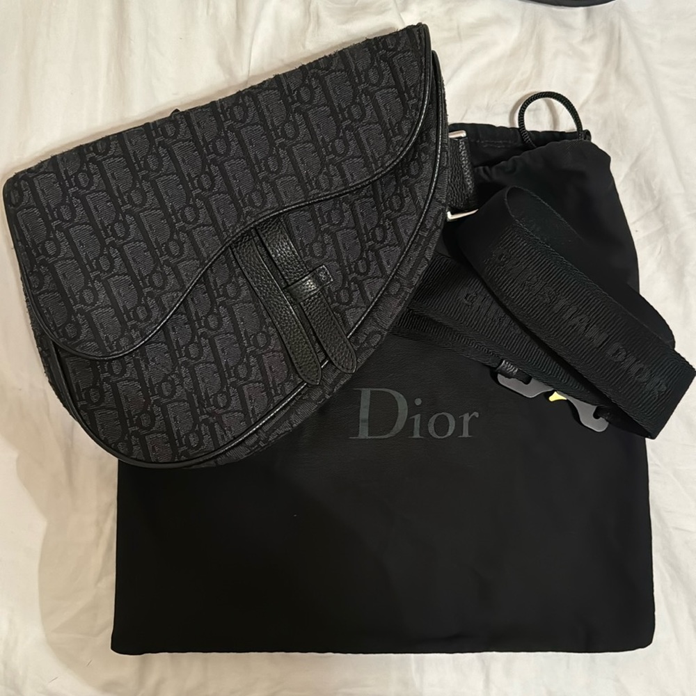Dior Saddle Bag - Black Dior Oblique Jacquard